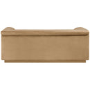Meridian Cascade Camel Velvet Fabric Loveseat IMAGE 3