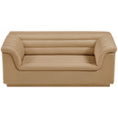 Meridian Cascade Camel Velvet Fabric Loveseat IMAGE 6