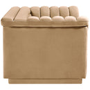Meridian Cascade Camel Velvet Fabric Loveseat IMAGE 7
