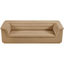Meridian Cascade Camel Velvet Fabric Sofa IMAGE 6