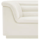 Meridian Cascade Cream Velvet Fabric Chair IMAGE 11