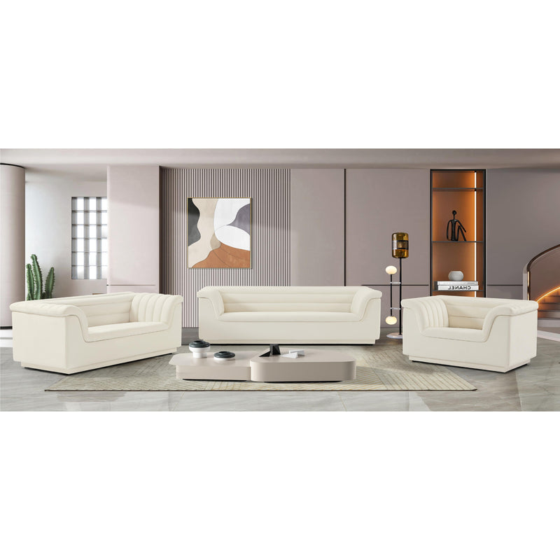 Meridian Cascade Cream Velvet Fabric Chair IMAGE 16