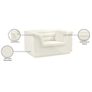 Meridian Cascade Cream Velvet Fabric Chair IMAGE 18