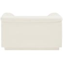 Meridian Cascade Cream Velvet Fabric Chair IMAGE 3