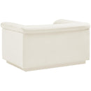 Meridian Cascade Cream Velvet Fabric Chair IMAGE 4