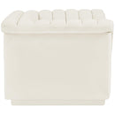 Meridian Cascade Cream Velvet Fabric Chair IMAGE 7