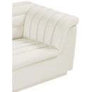 Meridian Cascade Cream Velvet Fabric Chair IMAGE 8