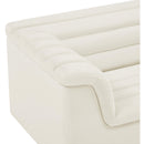 Meridian Cascade Cream Velvet Fabric Chair IMAGE 9