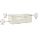 Meridian Cascade Cream Velvet Fabric Loveseat IMAGE 18