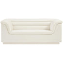 Meridian Cascade Cream Velvet Fabric Loveseat IMAGE 5