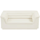 Meridian Cascade Cream Velvet Fabric Loveseat IMAGE 6