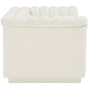 Meridian Cascade Cream Velvet Fabric Loveseat IMAGE 7