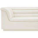 Meridian Cascade Cream Velvet Fabric Sofa IMAGE 11