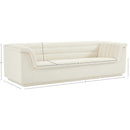 Meridian Cascade Cream Velvet Fabric Sofa IMAGE 17