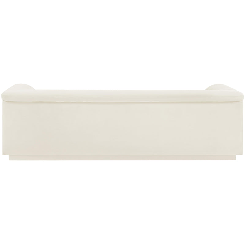 Meridian Cascade Cream Velvet Fabric Sofa IMAGE 3
