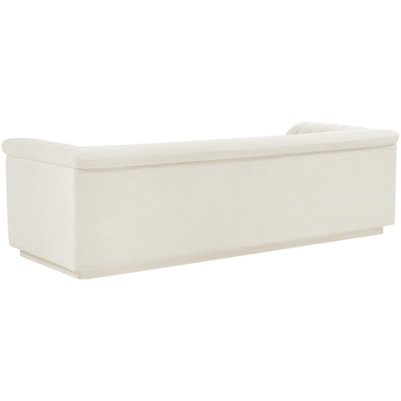 Meridian Cascade Cream Velvet Fabric Sofa IMAGE 4