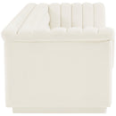 Meridian Cascade Cream Velvet Fabric Sofa IMAGE 7