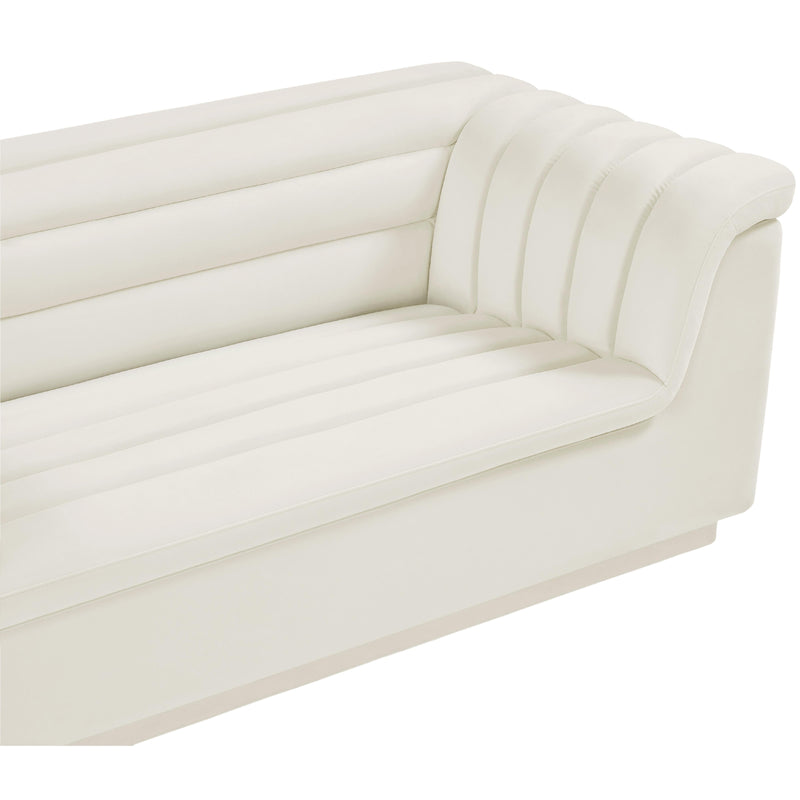 Meridian Cascade Cream Velvet Fabric Sofa IMAGE 8