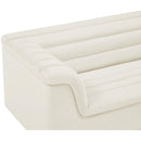 Meridian Cascade Cream Velvet Fabric Sofa IMAGE 9