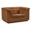 Meridian Cascade Saddle Velvet Fabric Chair IMAGE 17