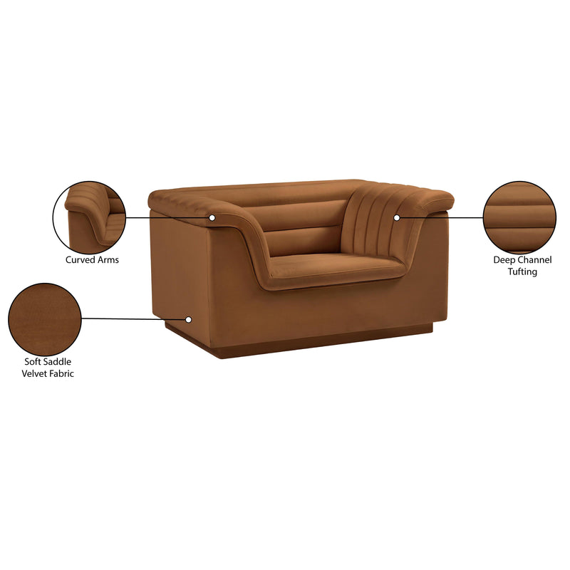 Meridian Cascade Saddle Velvet Fabric Chair IMAGE 18