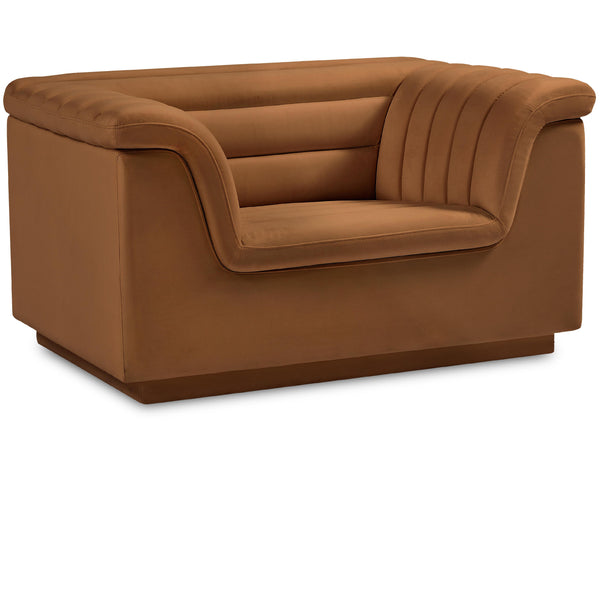 Meridian Cascade Saddle Velvet Fabric Chair IMAGE 1