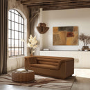 Meridian Cascade Saddle Velvet Fabric Loveseat IMAGE 2