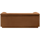 Meridian Cascade Saddle Velvet Fabric Loveseat IMAGE 3