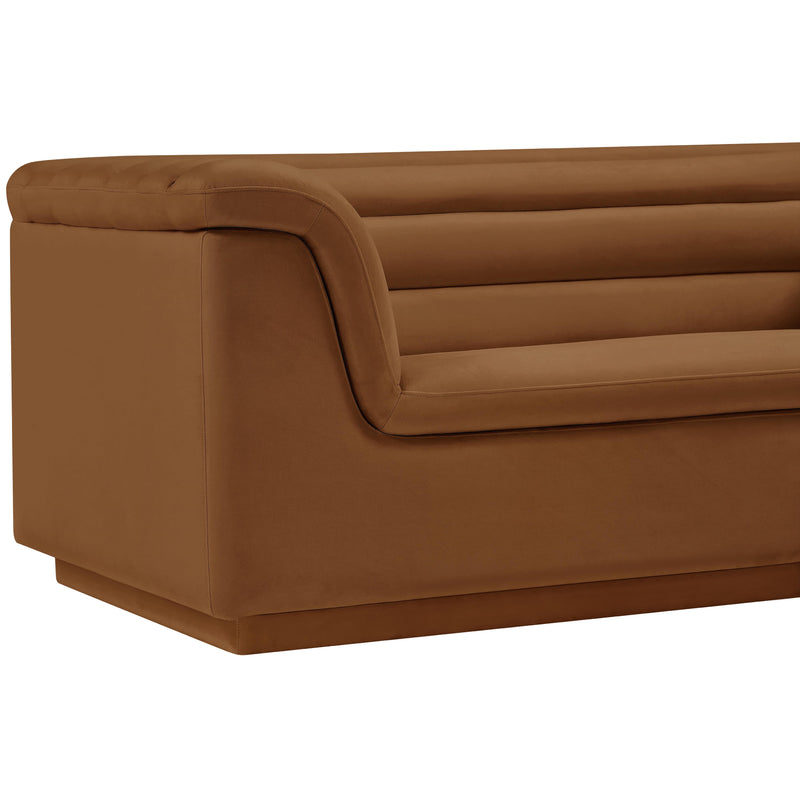 Meridian Cascade Saddle Velvet Fabric Sofa IMAGE 10