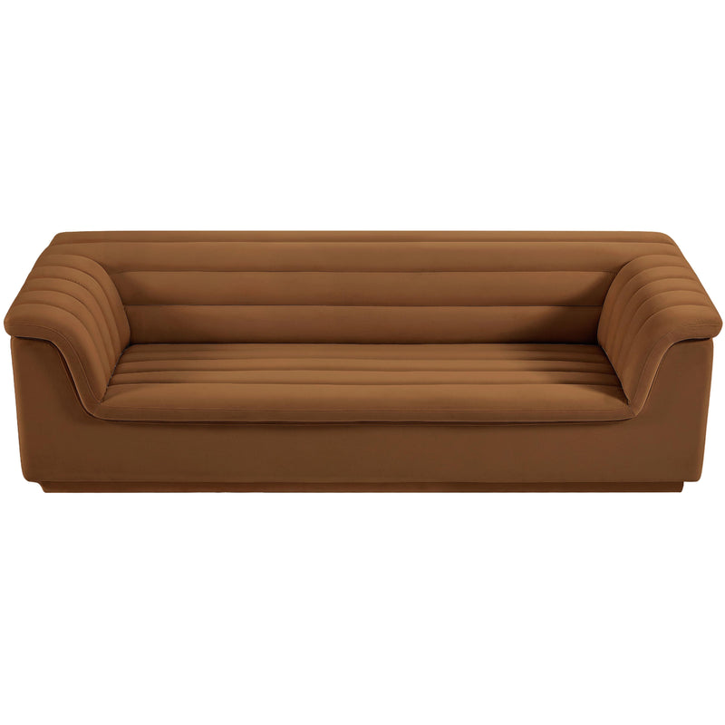 Meridian Cascade Saddle Velvet Fabric Sofa IMAGE 6
