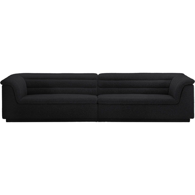 Meridian Cascade Black Boucle Fabric Modular Sofa IMAGE 5