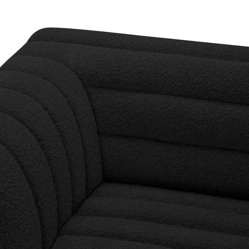 Meridian Cascade Black Boucle Fabric Modular Sofa IMAGE 8