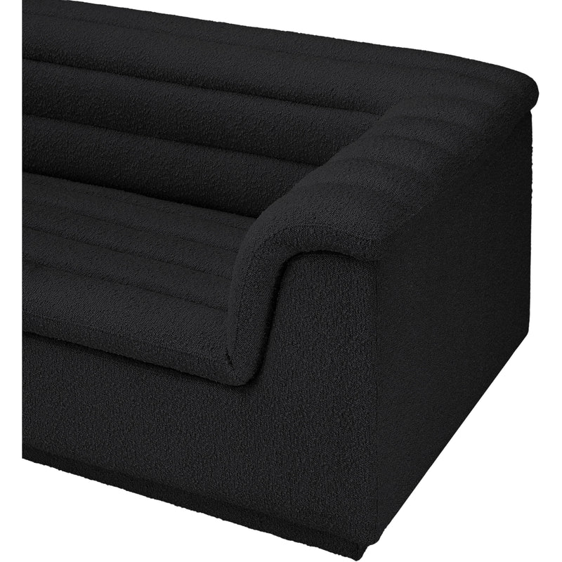 Meridian Cascade Black Boucle Fabric Modular Sofa IMAGE 9