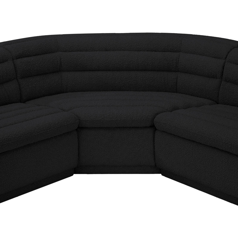 Meridian Cascade Black Boucle Fabric Modular Sectional IMAGE 11