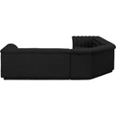 Meridian Cascade Black Boucle Fabric Modular Sectional IMAGE 7