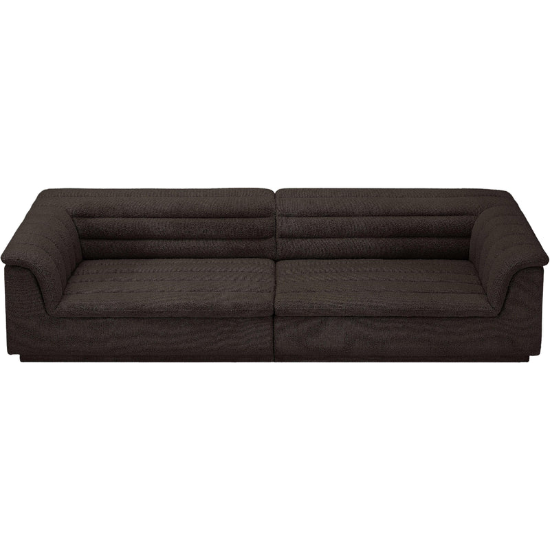 Meridian Cascade Brown Boucle Fabric Modular Sofa IMAGE 4