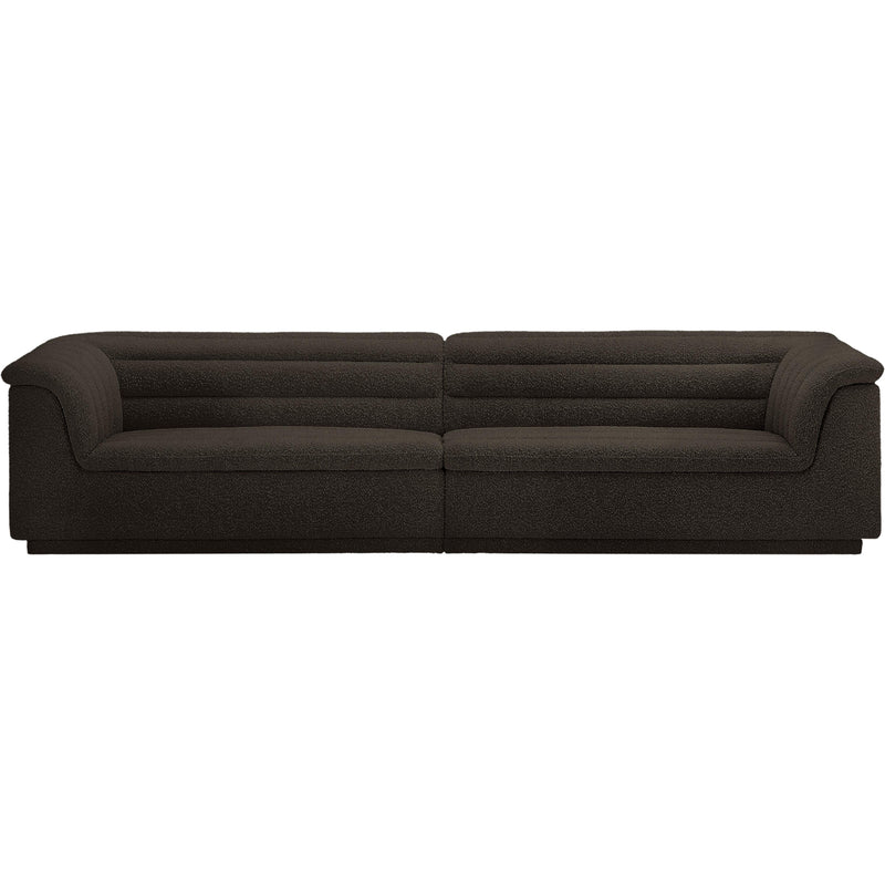 Meridian Cascade Brown Boucle Fabric Modular Sofa IMAGE 5