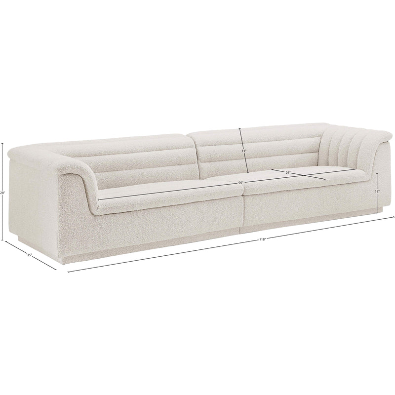 Meridian Cascade Cream Boucle Fabric Modular Sofa IMAGE 10