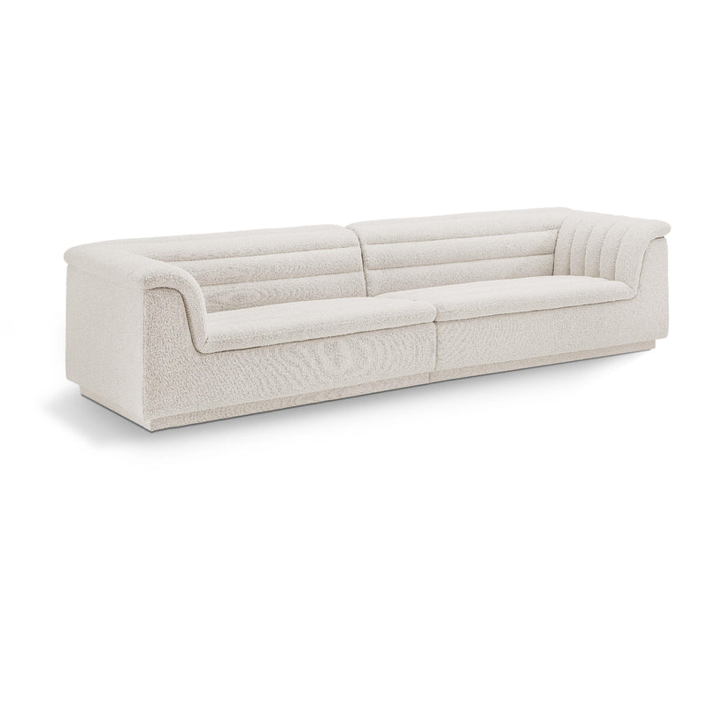 Meridian Cascade Cream Boucle Fabric Modular Sofa IMAGE 1