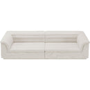 Meridian Cascade Cream Boucle Fabric Modular Sofa IMAGE 4