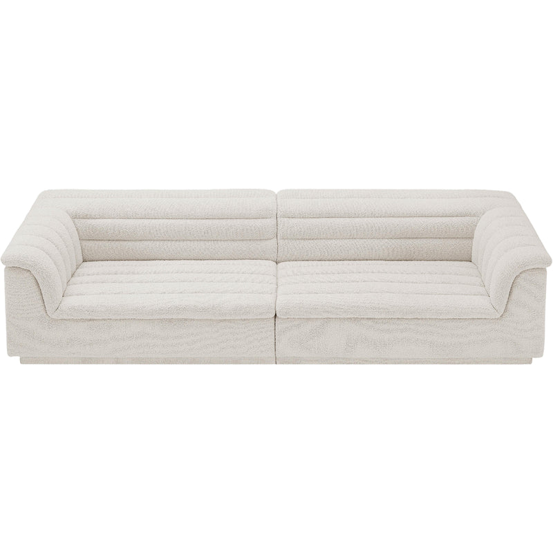 Meridian Cascade Cream Boucle Fabric Modular Sofa IMAGE 4