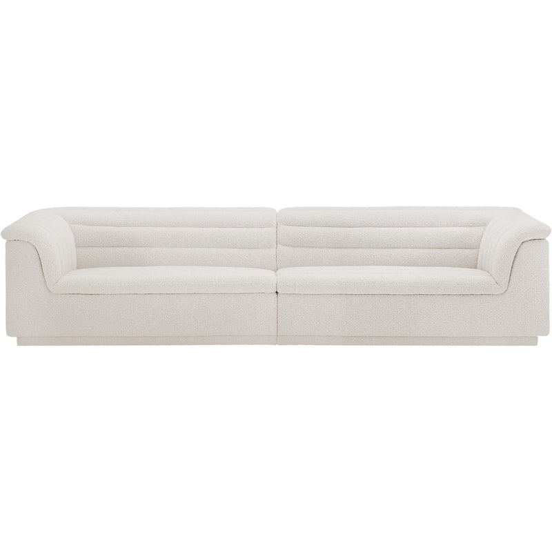 Meridian Cascade Cream Boucle Fabric Modular Sofa IMAGE 5