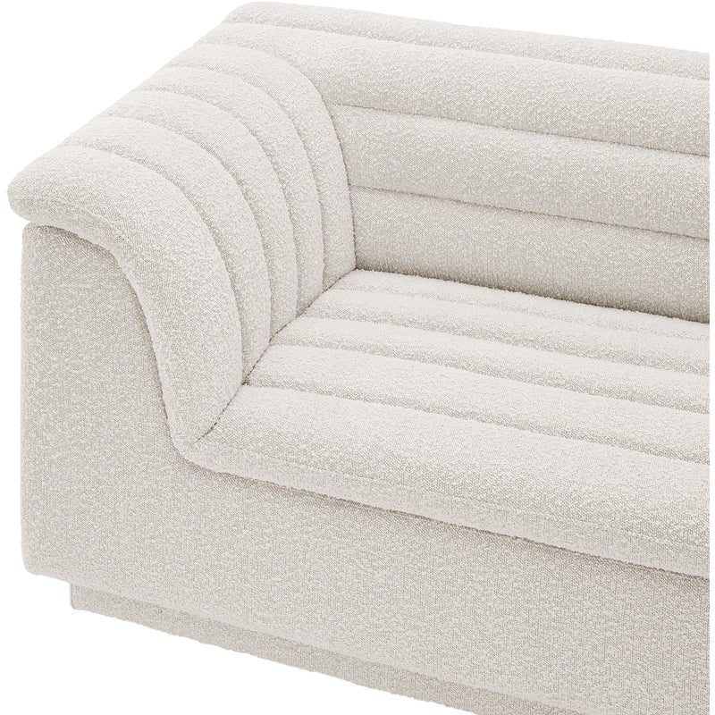 Meridian Cascade Cream Boucle Fabric Modular Sofa IMAGE 7