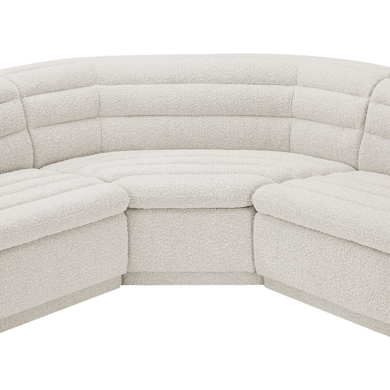 Meridian Cascade Cream Boucle Fabric Modular Sectional IMAGE 11