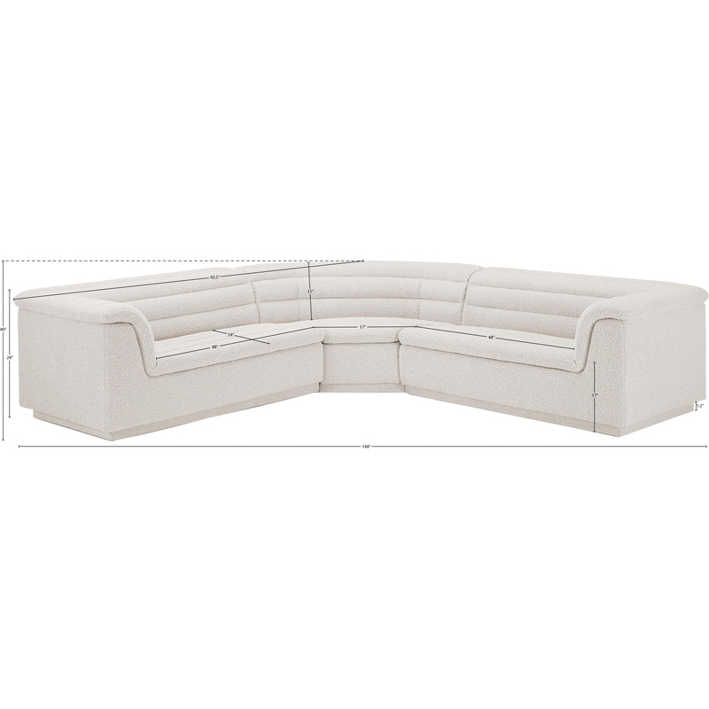 Meridian Cascade Cream Boucle Fabric Modular Sectional IMAGE 13