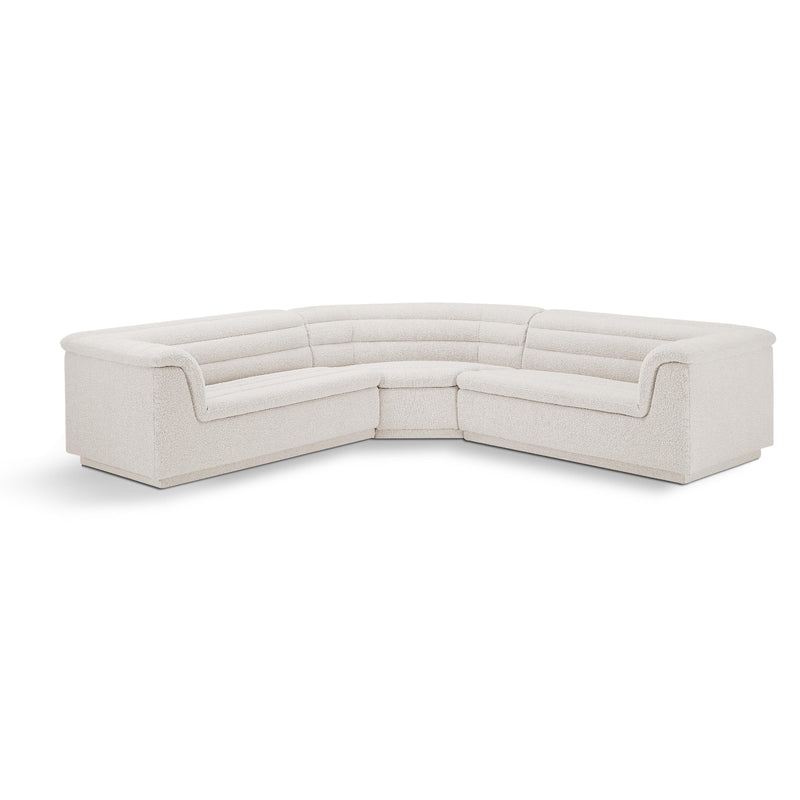 Meridian Cascade Cream Boucle Fabric Modular Sectional IMAGE 1