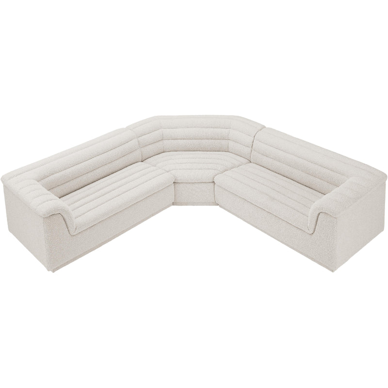 Meridian Cascade Cream Boucle Fabric Modular Sectional IMAGE 4