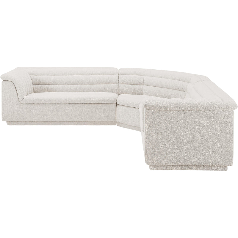 Meridian Cascade Cream Boucle Fabric Modular Sectional IMAGE 6