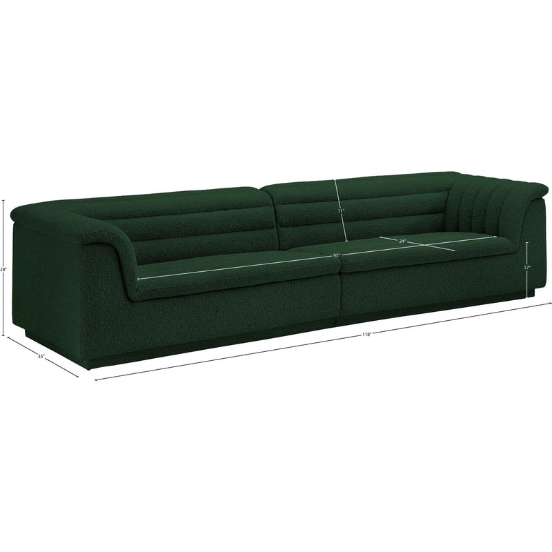 Meridian Cascade Green Boucle Fabric Modular Sofa IMAGE 10