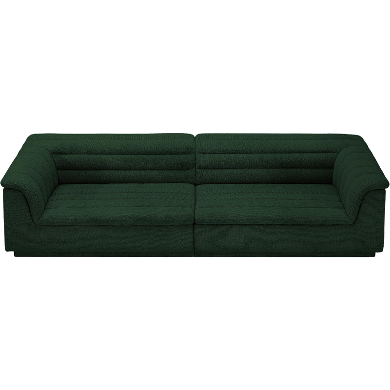 Meridian Cascade Green Boucle Fabric Modular Sofa IMAGE 4